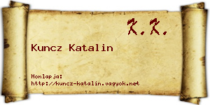 Kuncz Katalin névjegykártya